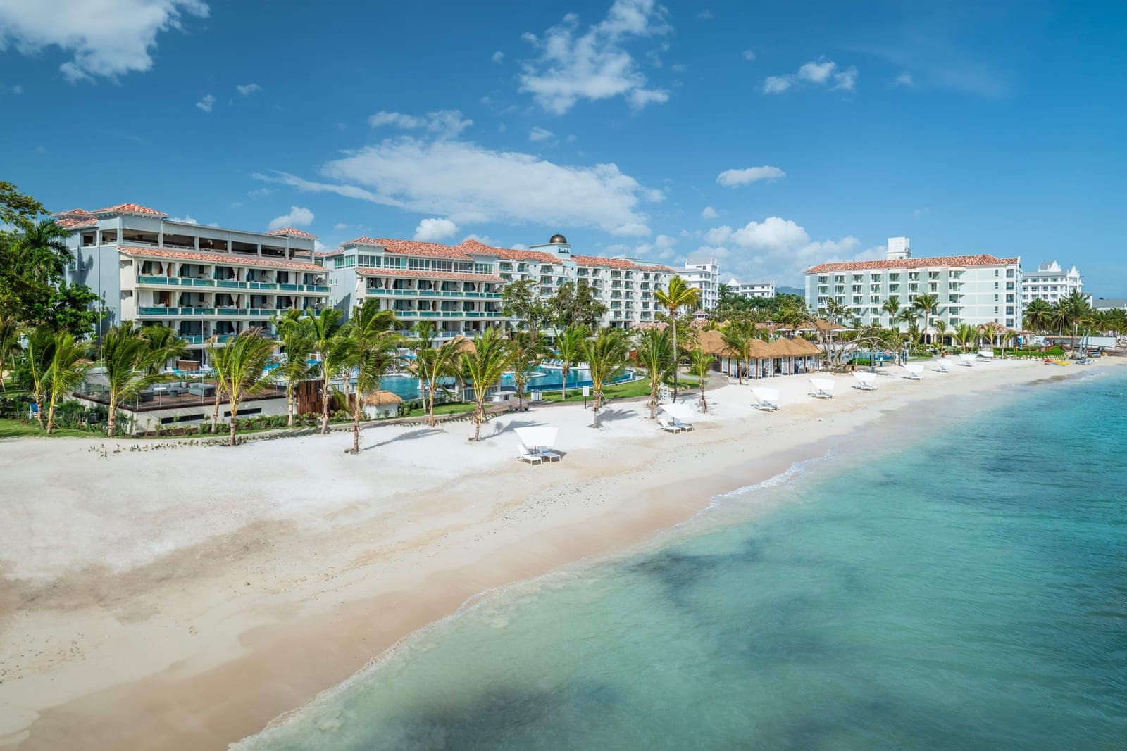 Sandals Dunn's River Resort beach, view from east going west