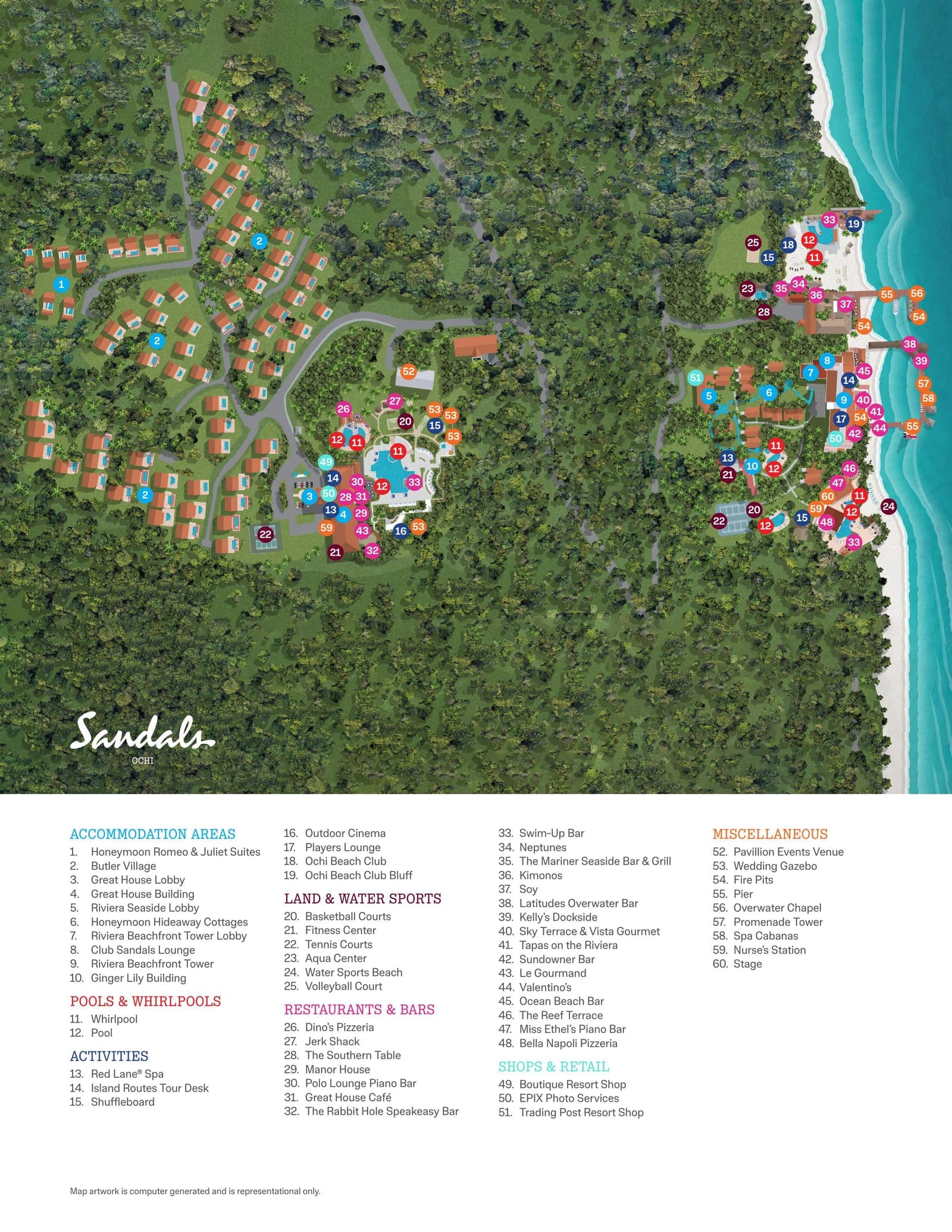 Sandals Ochi resort property map