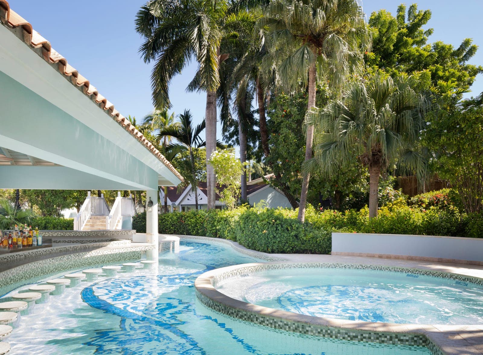 Caribbean swim-up bar at Sandals Grande Antigua