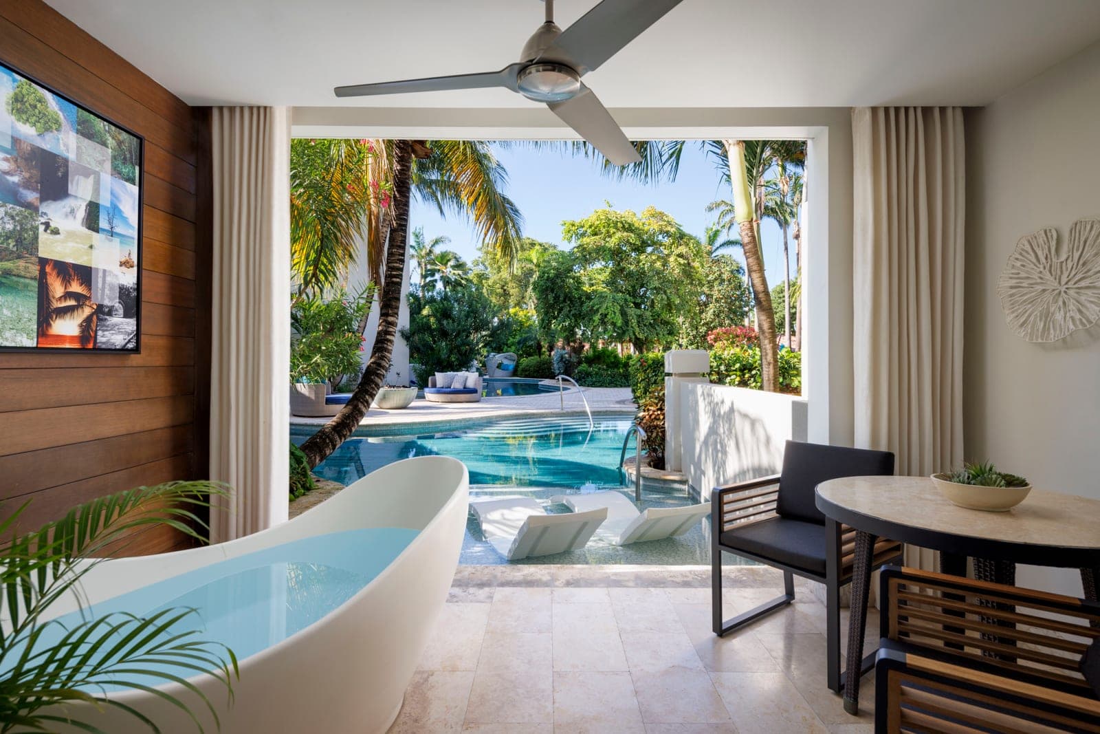Crystal Lagoon Swim-Up One Bedroom Butler Suite with Patio Tranquility Soaking Tub at Sandals Barbados