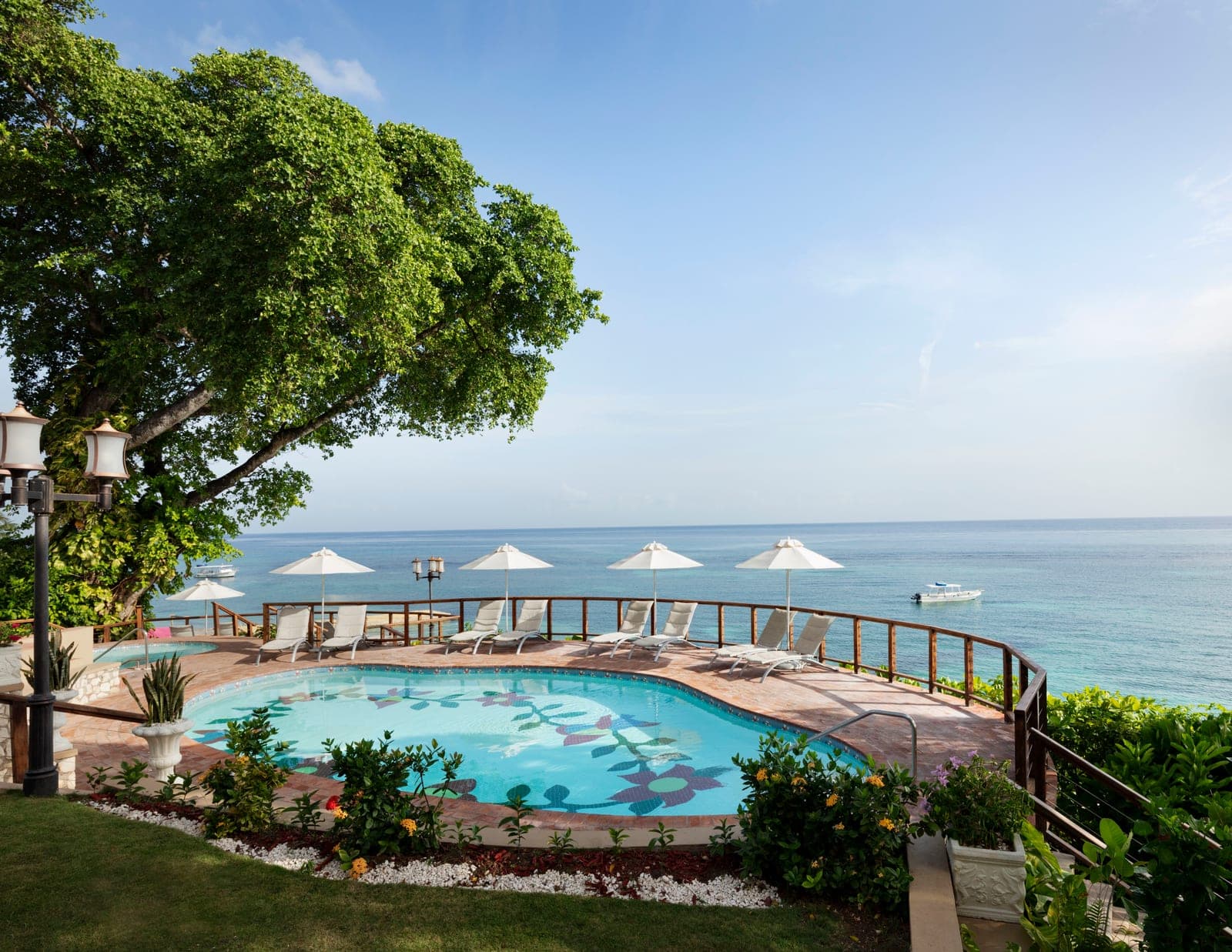 Main pool at Sandals Royal Plantation, ocean view